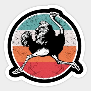 Vintage Retro Ostrich Sticker